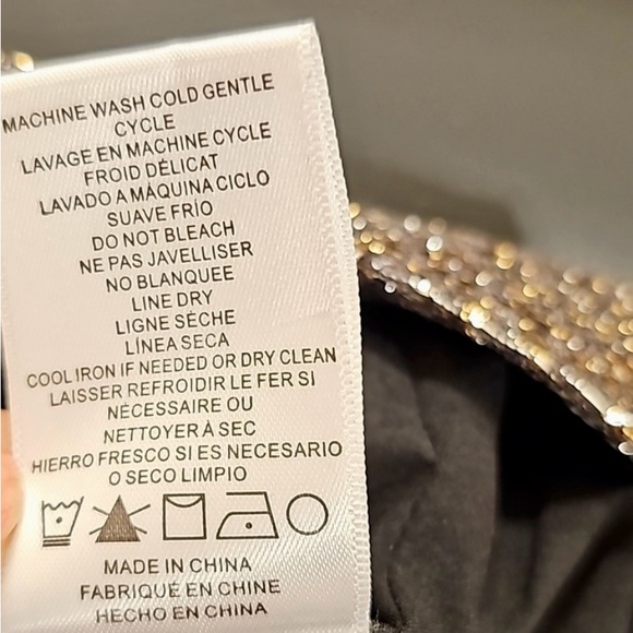 Nwt SB by Sachin + Babi Silver gold Metallic Moto Jacket M - Picture 9 of 9